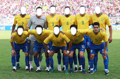 equipe de foot brésil Fotomontage
