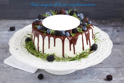 torta di buon compleanno Fotomontage