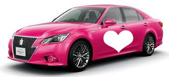 carro rosa Fotomontagem