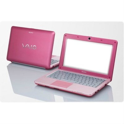 laptop rosa Fotomontagem