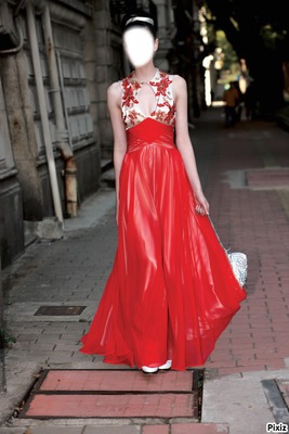 robe rouge Fotomontaż