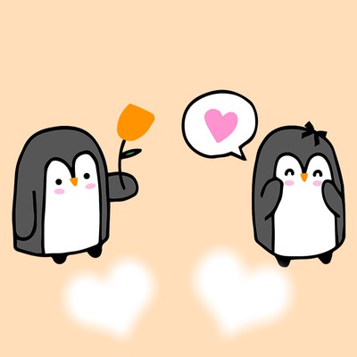 pinguino love Fotomontagem