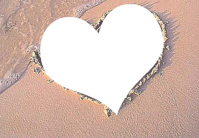 Coração na areia Fotomontaža