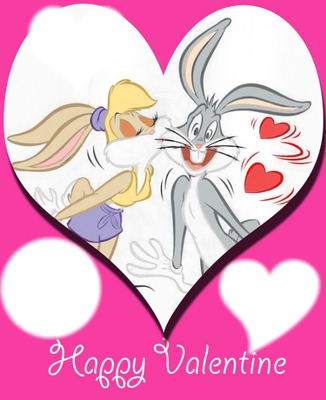 Lola Bunny end Bugs Bunny Love Photo frame effect
