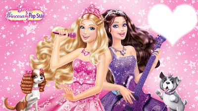 Barbie a Princesa e a Popstar Fotomontaż