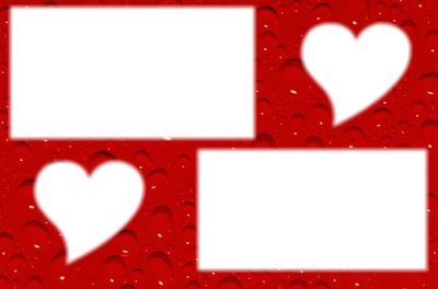 Cadre rouge forme coeur et carré Valokuvamontaasi