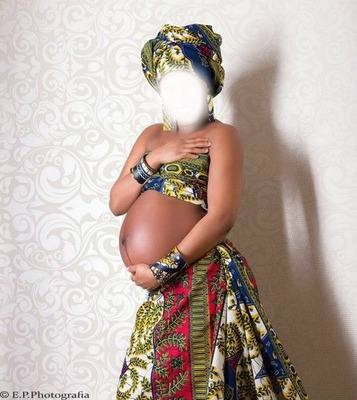 Femme noire enceinte Photo frame effect