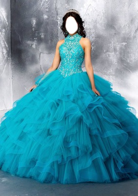 Aqua Princess Dress Фотомонтажа