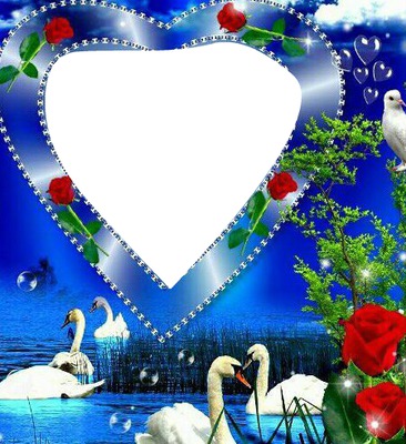 corazon con cisnes Photomontage