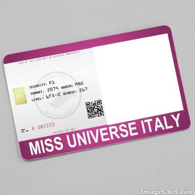 Miss Universe Italy Card
