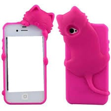 iphone rosa pink gata Fotómontázs