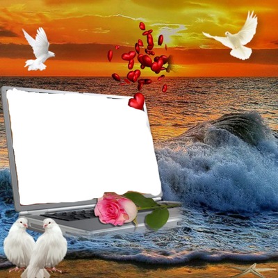renewilly tablet  mar y palomas Photo frame effect