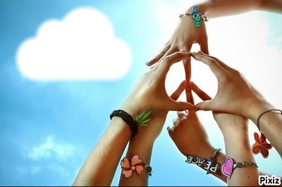 peace and love Photo frame effect