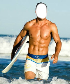 homme plage Montage photo
