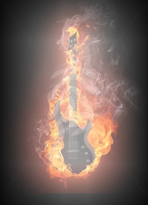brennende gitarre Fotomontage