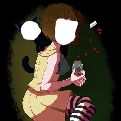 Mister Midnight and Fran Bow Photo frame effect