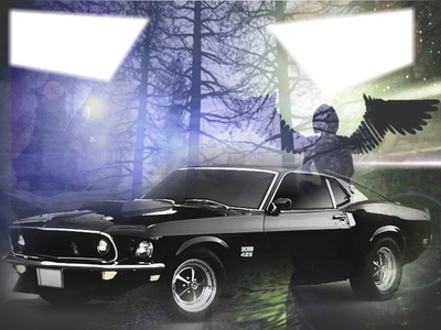 amoureux mustang dark Photo frame effect