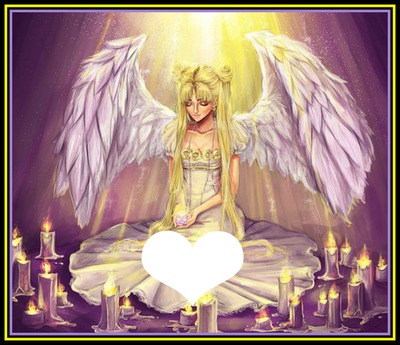 ANGEL & CANDLES Photo frame effect