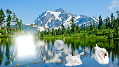Cadre lac & montagne Photo frame effect