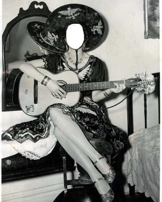 renewilly chica tocando guitarra Fotomontaggio