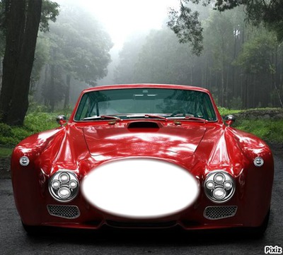 la voiture rouge Photo frame effect