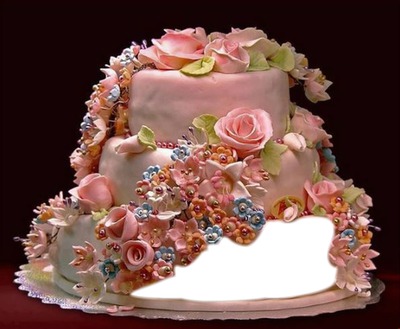 b-day rosa torte Fotomontaža