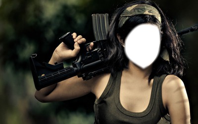femme armée Montaje fotografico