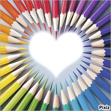 le crayon de coeur Valokuvamontaasi