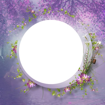 cadre fleurie violet Fotomontažas