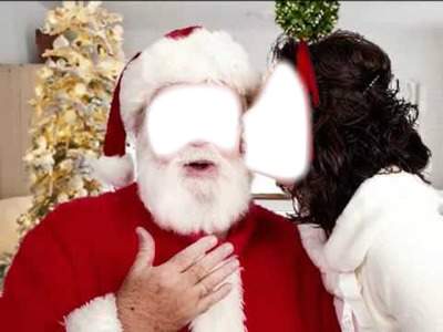 santa and mrs claus Photo frame effect