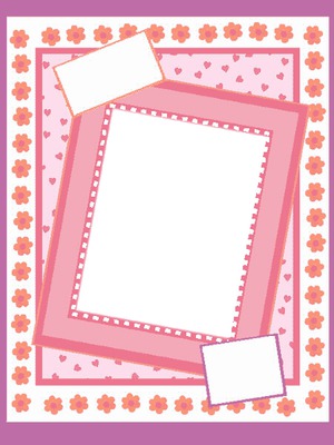 pink flower frame Photo frame effect