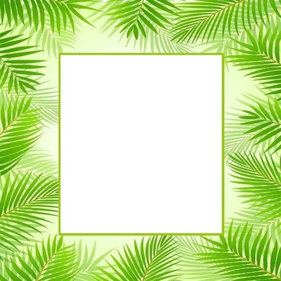 marco de palmas verdes. Fotómontázs