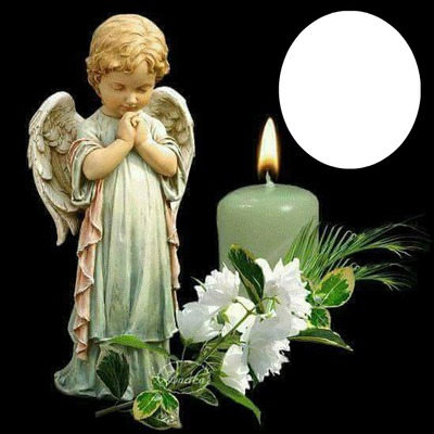 angel by candle Fotomontaż