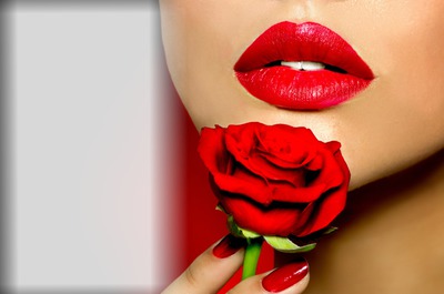 Rote Rose - Kuss - Love Fotomontāža