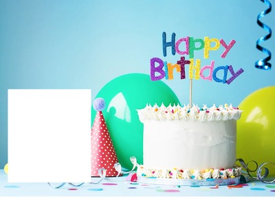 torta happy birthday Fotomontaż