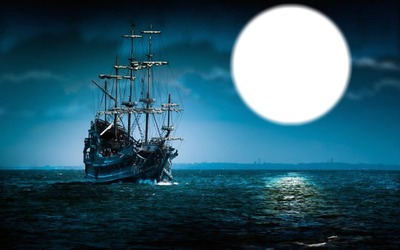 Voilier lune Photomontage