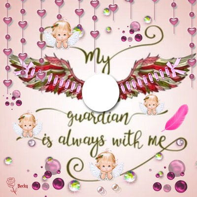 my guardian angel is always with me Photo frame effect