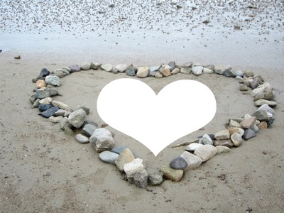 coeur sur le sable Valokuvamontaasi