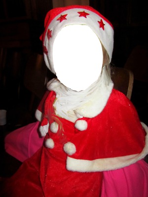 costume Noël rouge avec bonnet Φωτομοντάζ