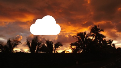 Couché de soleil à la Réunion Fotomontaggio