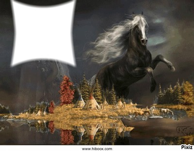 chevaux Photo frame effect