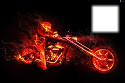 "moto in vuur" Photomontage
