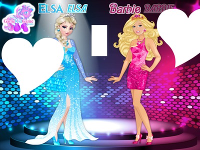 Elsa e Barbie フォトモンタージュ