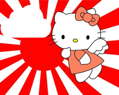 Hello Kitty Rising Nuage Фотомонтаж