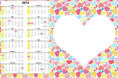 Calendario 2014 amor y amistad Photo frame effect