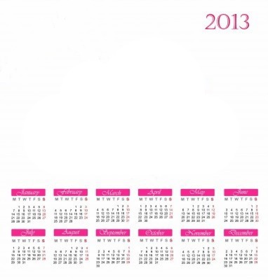 calendario 2013 Photo frame effect