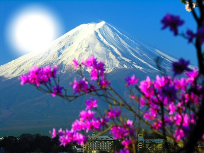 Le mont fudji 'Japon' Фотомонтажа