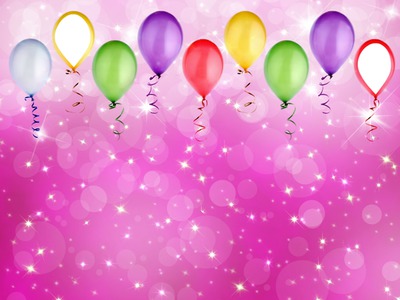anniversaire ballons rose Photomontage