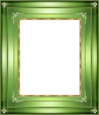 cadre vert avec dorure Montage photo