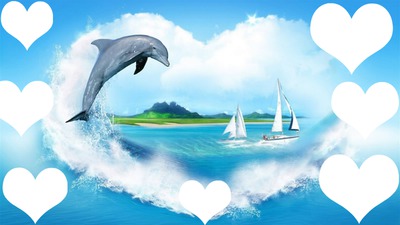 pour les amoureux des dauphins フォトモンタージュ
